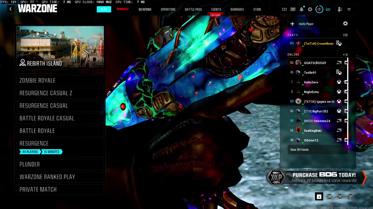 NEW WARZONE RUMBLE AND KICK STREAMER