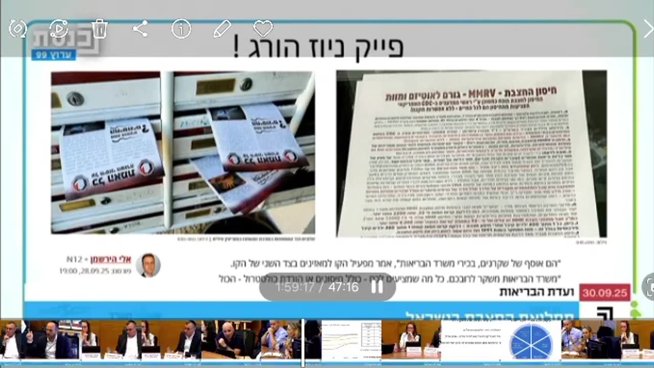 דר שרון אלרועי פרייס בוועדת הבריאות על התפרצות החצבת וקוראת למפיצי פייק ניוז רוצחים 30.9.25