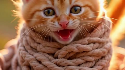 😻 Tiny Kitten Playing 🧶 | Cute & Adorable Kitten Fun | Cat Video