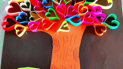 How to Make a Love Tree with Colorful Paper | Easy DIY Craft Tutorial for Beginners