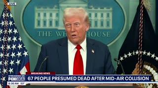 Trump addresses DC plane crash, attacks DEI policies