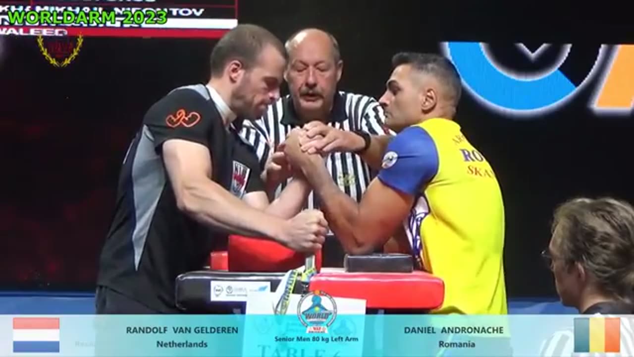 WORLD ARMWRESTLING CHAMPIONSHIP 2023 SENIOR MEN 80 kg LEFT ARM