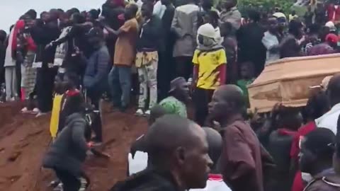 Heartbreaking scenes from the Christian genocide in Nigeria, entire families in coffins.