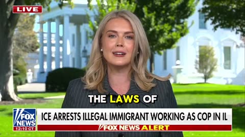 Karoline Leavitt reacting first to ICE arresting a Illegal immigrant working as a cop in Illinois.
