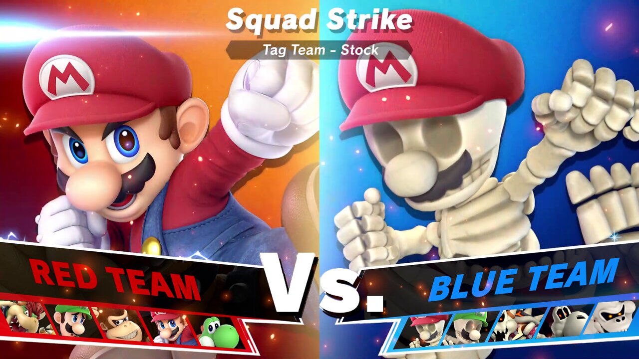 Team Mario vs Team Skeleton - SSBU Squad Strike Quickie