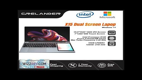 CRELANDER 15.6"+7" Dual Screen Laptop Intel N100 16GB DDR4 RGB Backlit Keyboard Review