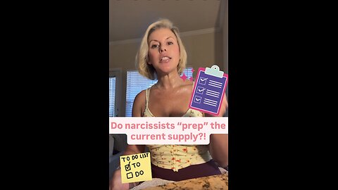 Do narcissists “prep” the current supply?!