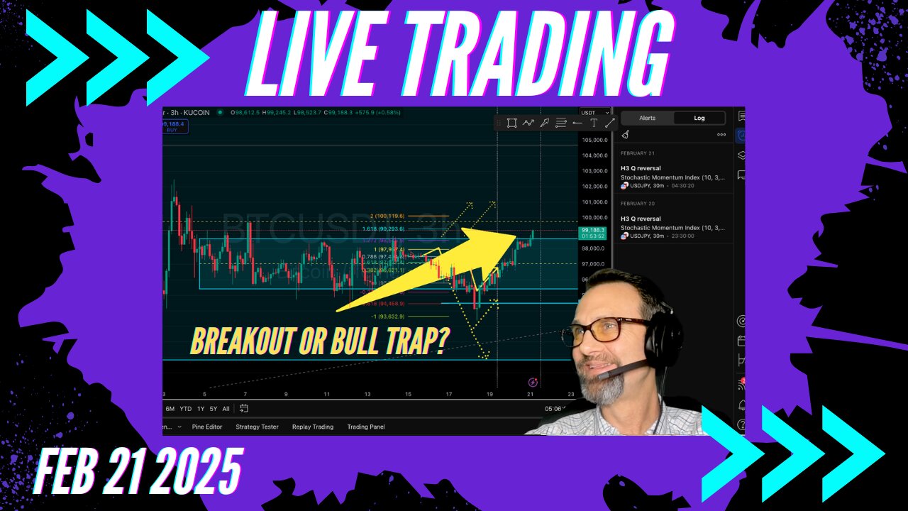 $Bitcoin Breakout or Bull Trap? Live Trading 2/21/2025 $Crypto, $Forex, $Stocks, $Gold $Silver