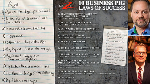 Business Pig | Dr. Zoellner Teaches His Proven Business Pig Principles to Achieve Business Success + Why Success Requires a P.H.D. (Pig-Headed Discipline) + Join Tebow At the April 9-10 ThrivetimeShow.com Business Conf.