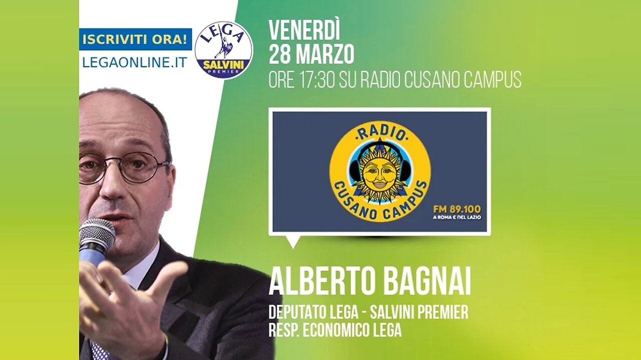 🔴 On. Alberto Bagnai ospite a "In Dino Veritas" su Radio Cusano Campus (28.03.2025)