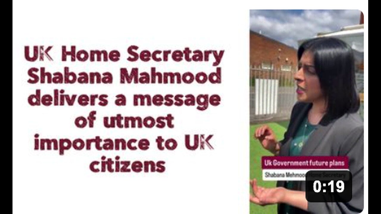 UK Home Secretary Shabana Mahmood delivers a message of utmost importance to UK citizens. 😳