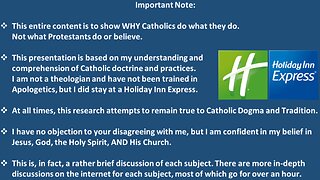 Why we Catholics do what we do.