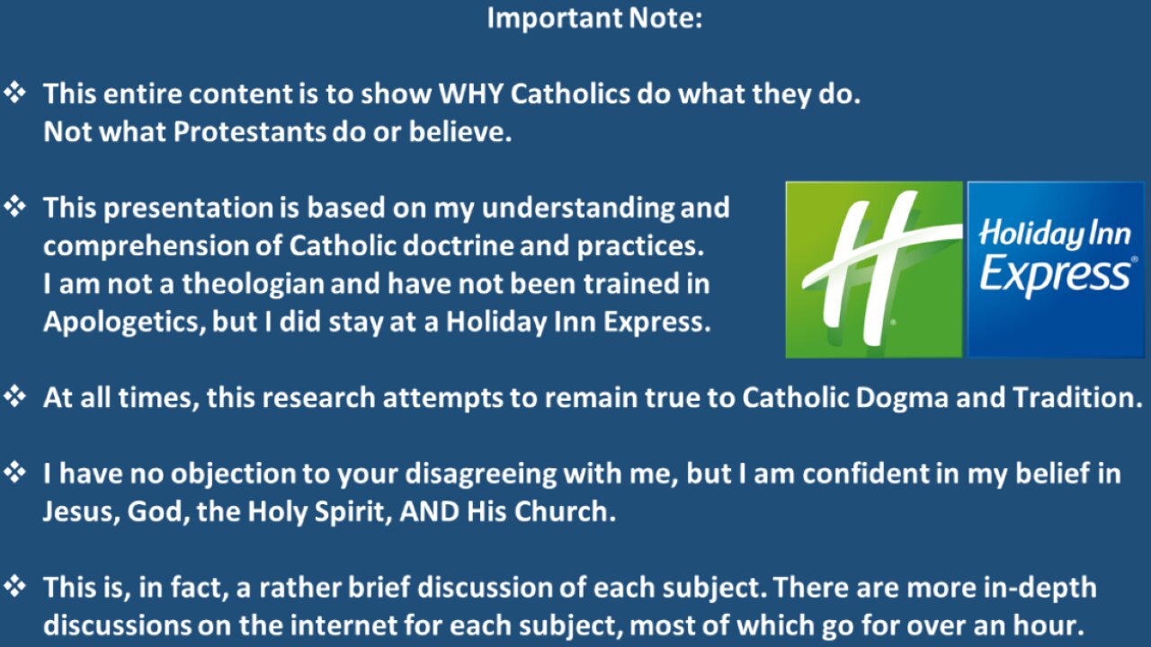 Why we Catholics do what we do.