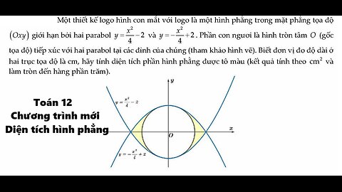Toán 12: Một thiết kế logo hình con mắt với logo là một hình phẳng trong mặt phẳng tọa độ (Oxy)