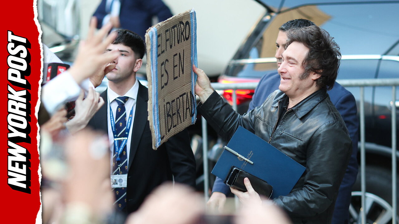 Javier Milei mobbed by cheering supporters before big win hailed by Trump