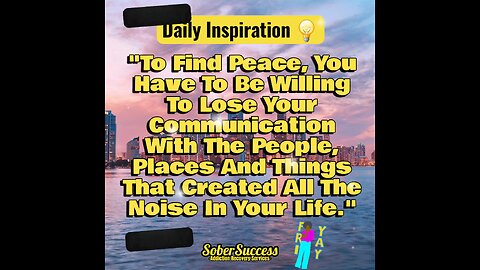 🗣Peace Comes From Letting Go Of People, Places, & Things That Cause The Noise‼️💪 #DailyInspiration