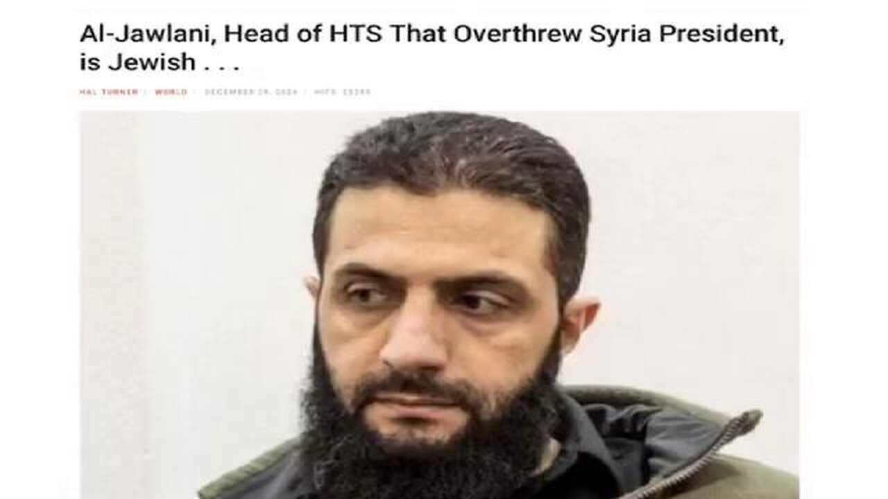 OHH. What A SURPRISE (not) AL-JAWLANI Head of 'SYRIAN' HTS HEAD CHOPPERS.. is JEWISH (YON AVI-DAVID)