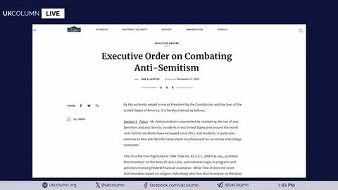 Trumps Executive Order - Unlawful to Criticize Israel or Israelis