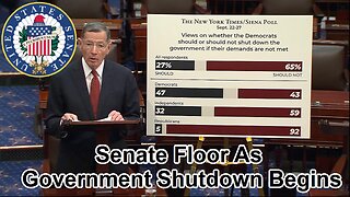 Senate floor as government shutdown begins - October 1, 2025