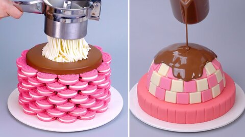 So Tasty Pink Cake Decorating #cake #shorts #tasty #decorating #satisfying