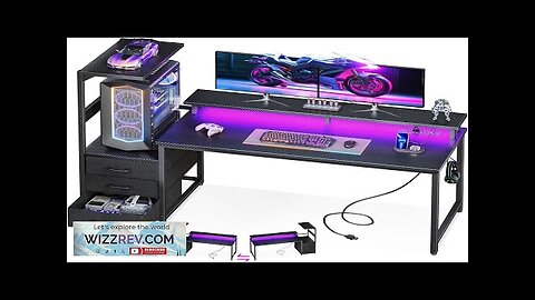 AODK 59 Inch Gaming Desk with USB Charging Ports & LED Light- Review