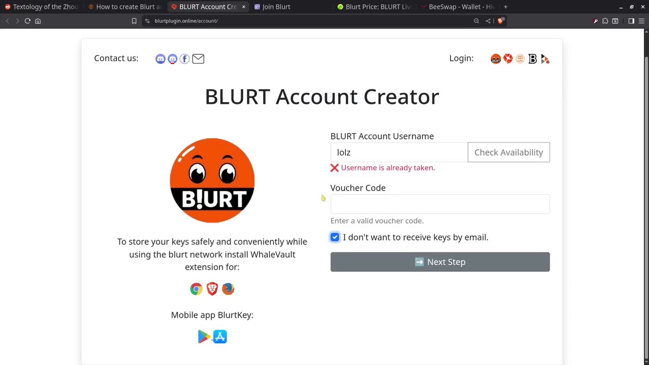Making An Account On The Blurt Blockchain