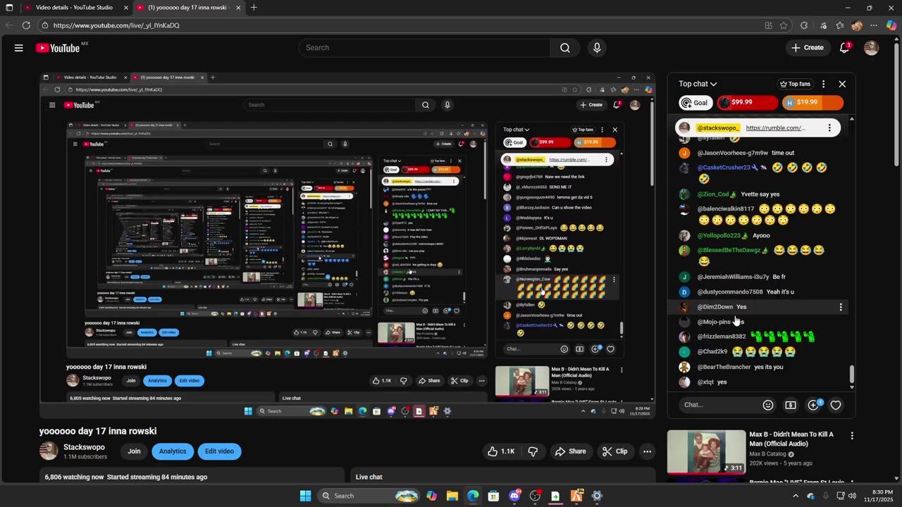 *yoooooo day 17 inna rowski* - 11/17/25 - Stackswopo FULL YT Stream