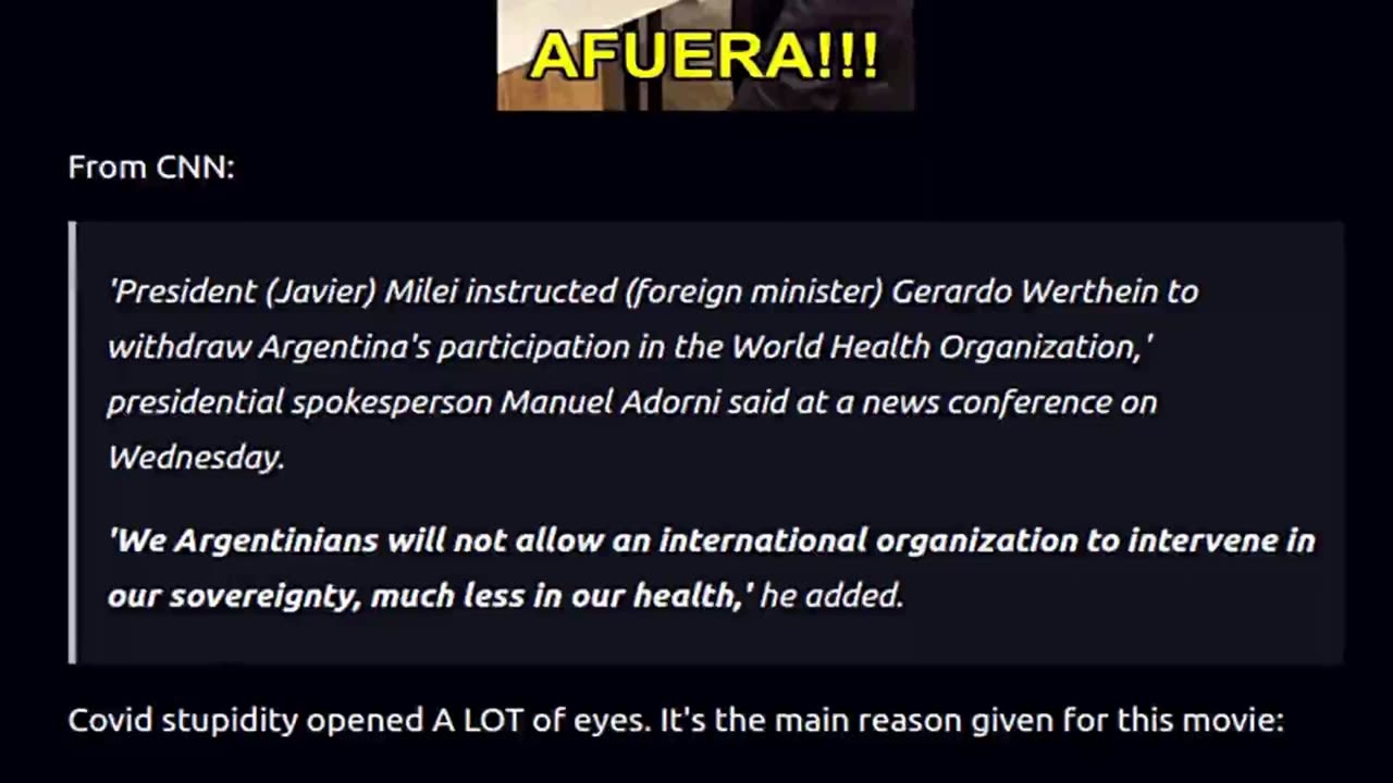 ARgentina to Exit WHO in 2025 for Health Sovereignty 🇦🇷