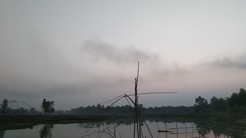 Foggy Sky over River