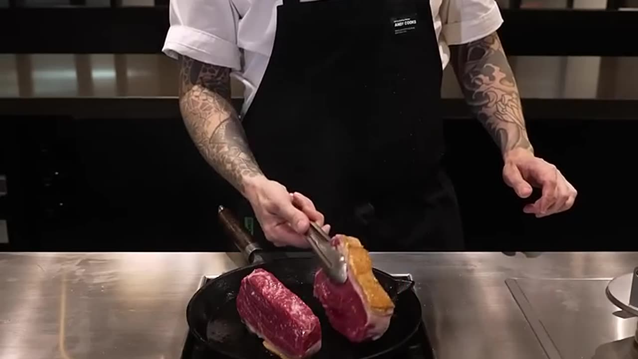 This is how I cook a steak in a cast iron pan.