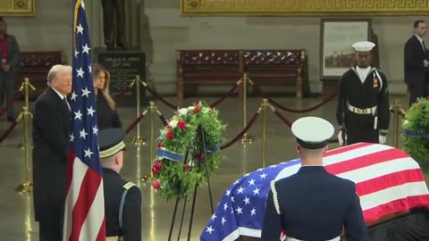 DONALD TRUMP AND MELANIA TRUMP PAY RESPECT TO JIMMY CARTER AT U.S. CAPITOL