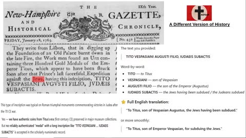 1765 News Article - Medals from when Titus subdued the Judeans found in Lisbon