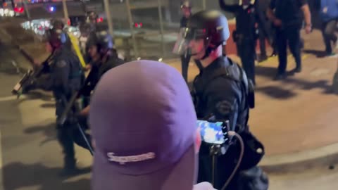 Illegal migrant activists clash with riot police in LA.