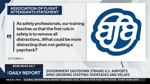 "Aviation is less safe during any government shutdown," flight attendant union president says