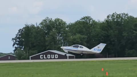 The video shows the takeoff of a very unusual and rare small airplane