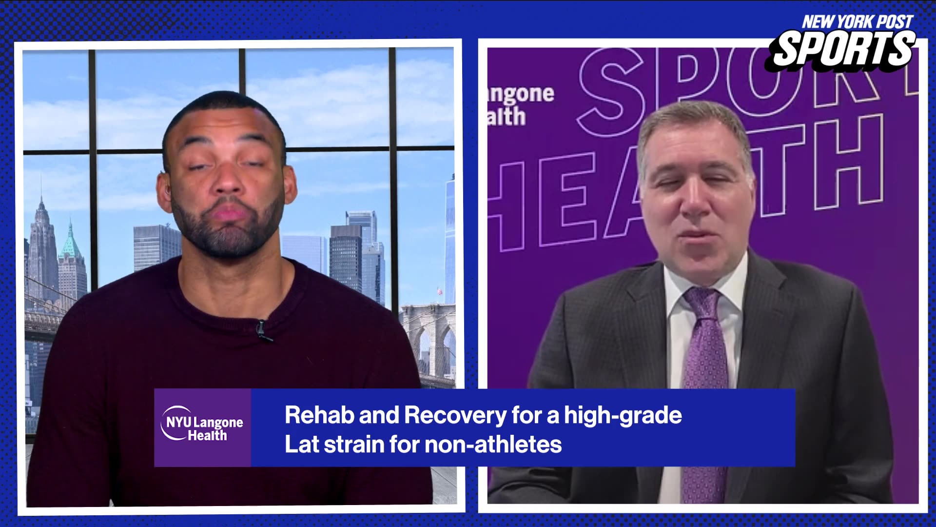 NYU Langone's Mark Grossman, MD, explains Luis Gil's recovery process from a high-grade right lat strain