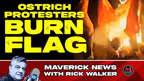 Ostrich Protesters Burn Canadian Flag In B.C.