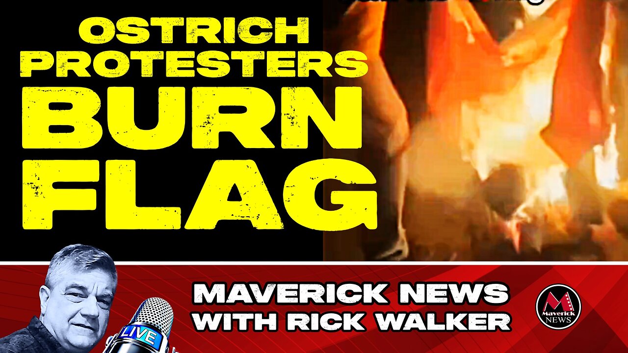 Ostrich Protesters Burn Canadian Flag In B.C.
