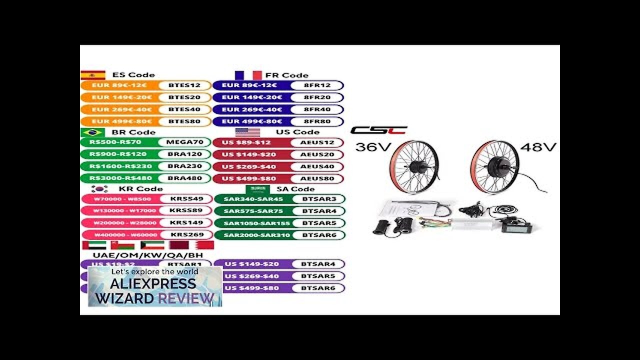 CSC 36V 250W 350W 500W E-bike Conversion Kit 48V 1000W 1500W hub Review