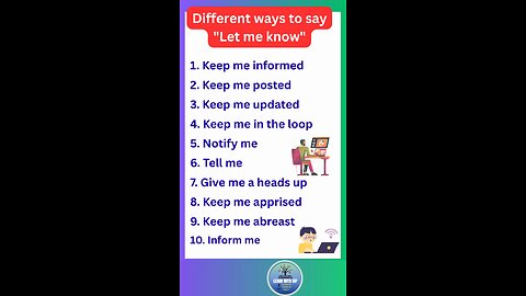 Different ways to say "Let me know" in advance English #english #spoken #shorts