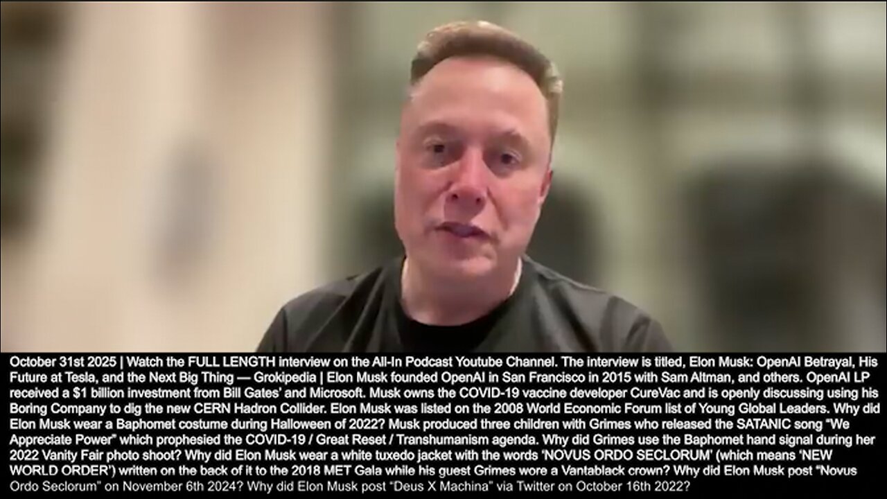 Elon Musk | "If I Am Going to Build Up Optimus...I Need to Make Sure That We Do Not Have a Terminator Scenario...I Call AI the Supersonic Tsunami....All of the Cars We Make Are Capable of Unsupervised Full Autonomy." - 10/31/2025