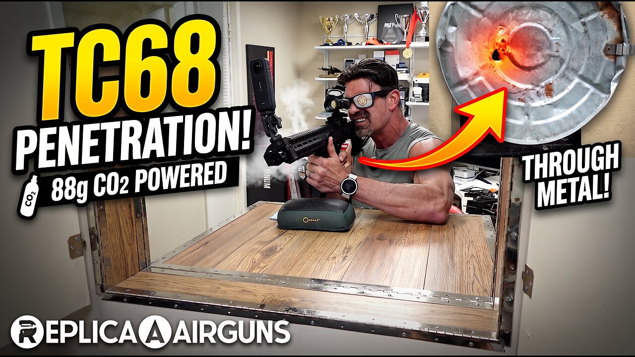 Umarex T4E TC68 Less Lethal Paintball Rifle Penetration Test 88 Gram CO2
