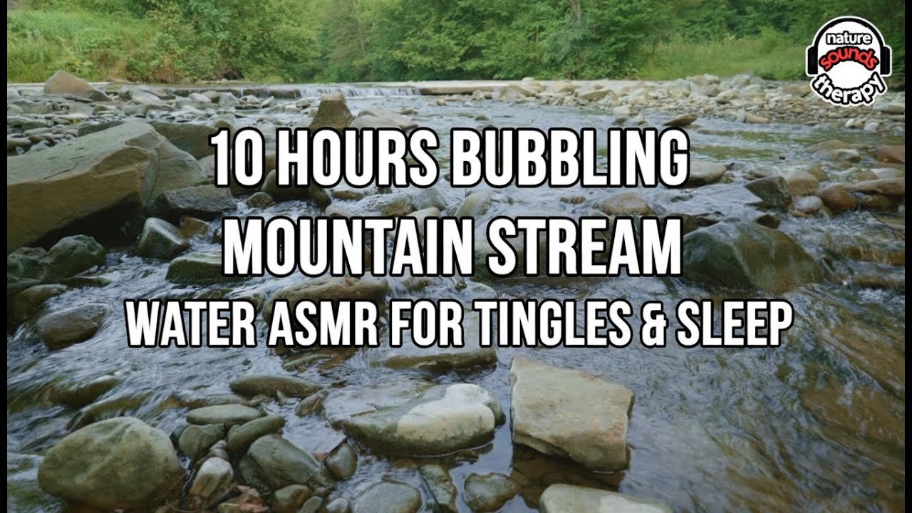 Water ASMR - Bubbling Mountain Stream Over Rocks for Tingles & Sleep