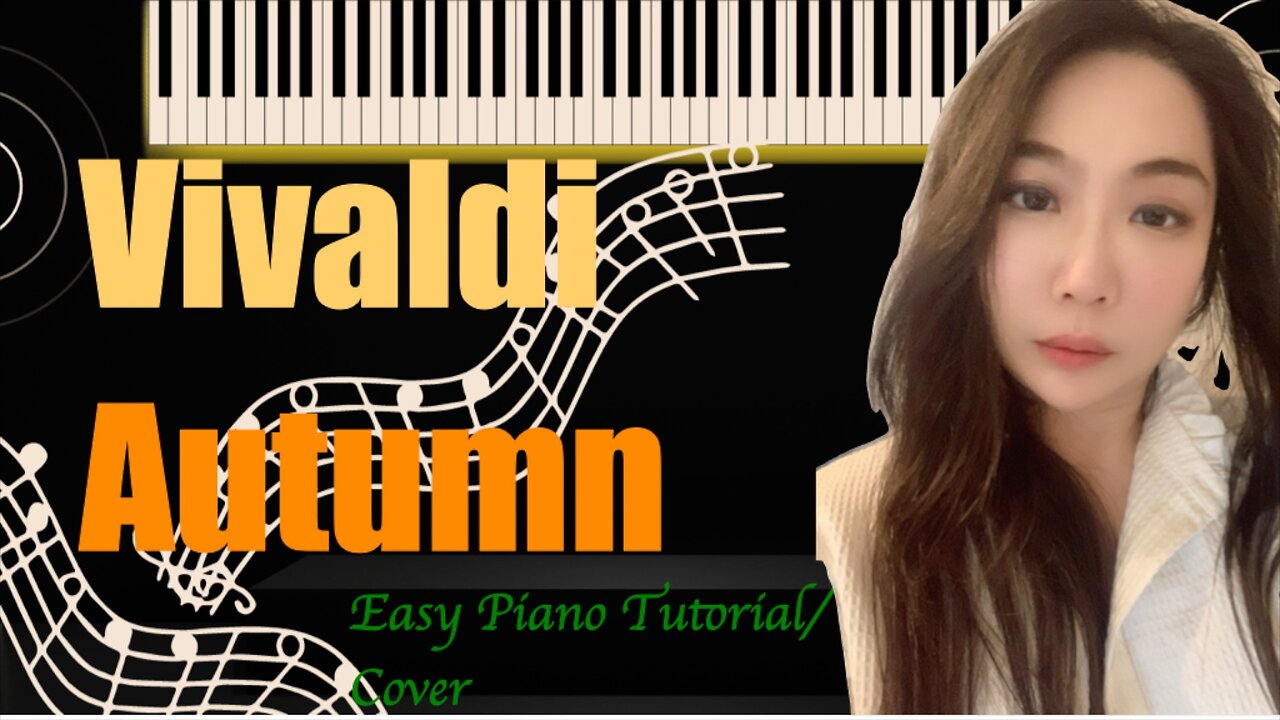 Vivaldi Autumn PIANO Easy Slow Short Tutorial Cover
