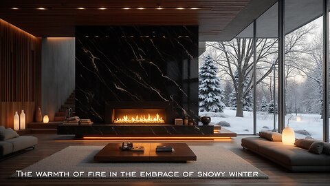 The warmth of fire in the embrace of snowy winter