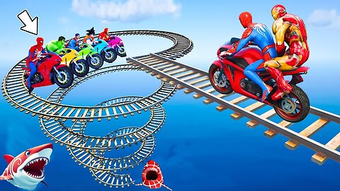 🕷️ Spider-Man's Most Insane Stunt Yet: Motorcycle Madness on a Spiral Bridge! 🏍️