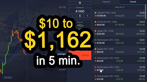 $10 to $1,162 in 5 MINUTES