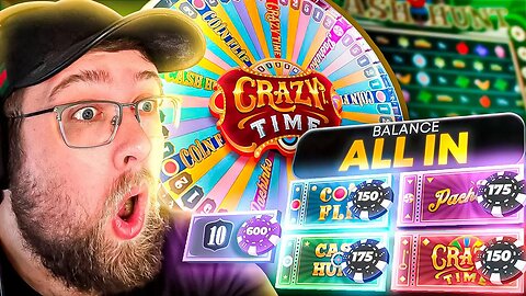 HUGE ALL IN BET ON CRAZY TIME GAME SHOW!