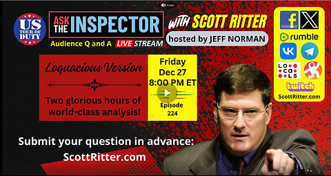 Ask the Inspector with Scott Ritter Ep. 224 - Dec 27 2024