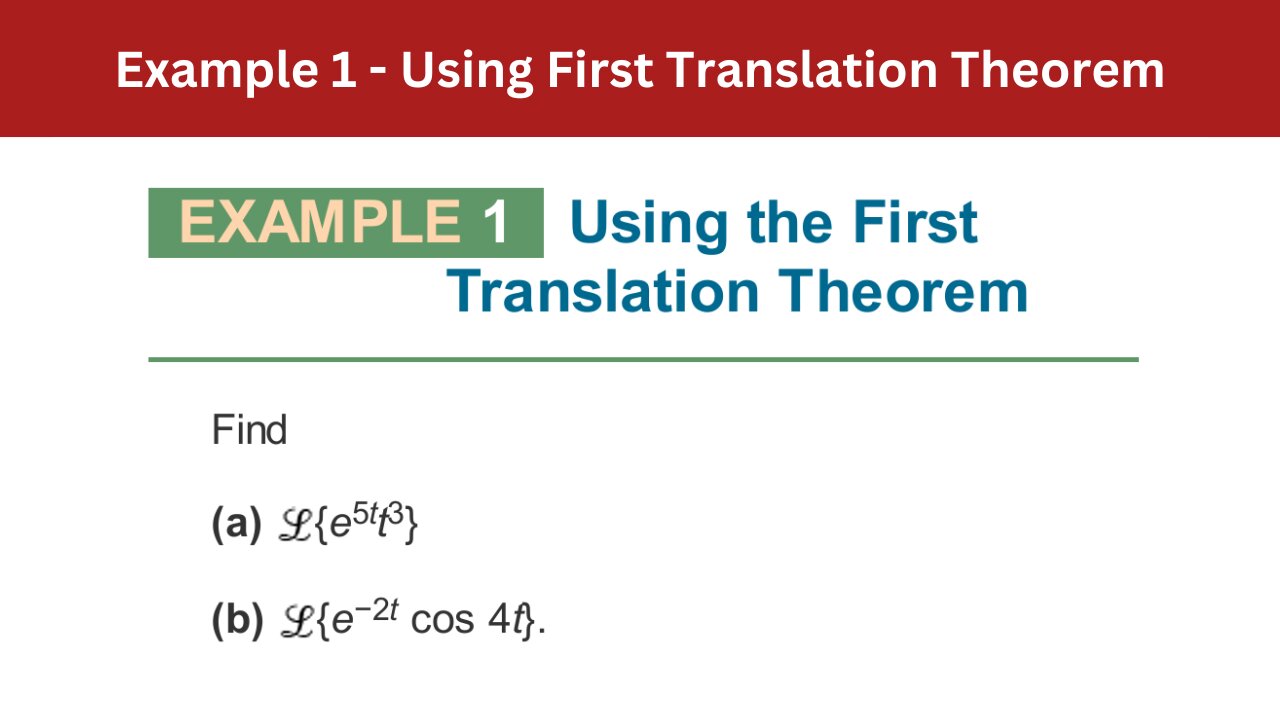 4.3 Example 1 | Using First Translation Theorem | AEM 7th Edition